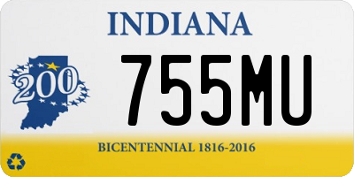 IN license plate 755MU