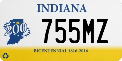 IN license plate 755MZ