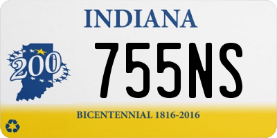 IN license plate 755NS