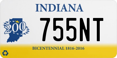 IN license plate 755NT