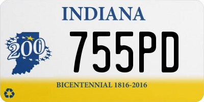 IN license plate 755PD