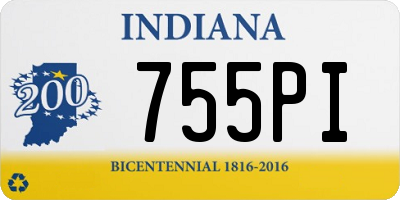 IN license plate 755PI