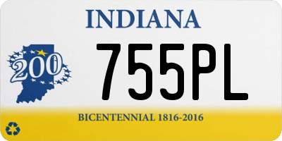 IN license plate 755PL