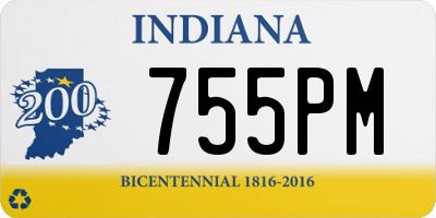 IN license plate 755PM