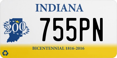 IN license plate 755PN