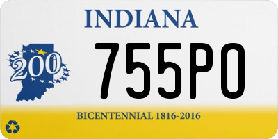 IN license plate 755PO