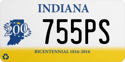 IN license plate 755PS