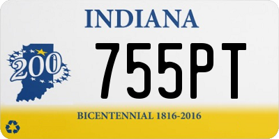 IN license plate 755PT