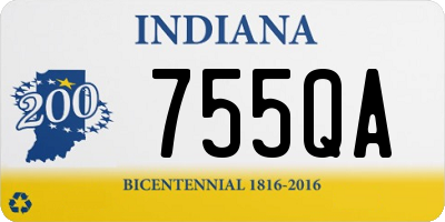 IN license plate 755QA