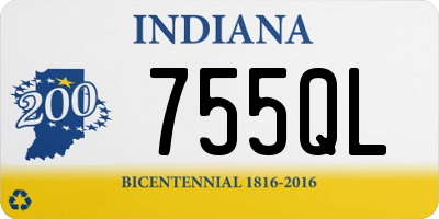 IN license plate 755QL