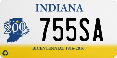 IN license plate 755SA