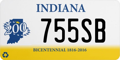 IN license plate 755SB