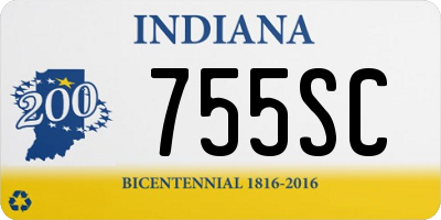 IN license plate 755SC