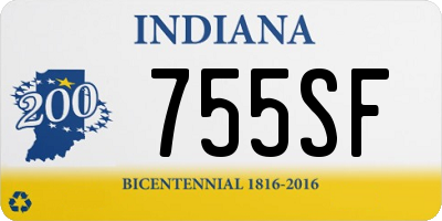 IN license plate 755SF
