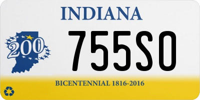 IN license plate 755SO