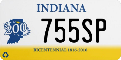 IN license plate 755SP