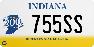 IN license plate 755SS