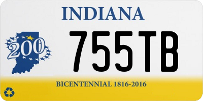 IN license plate 755TB