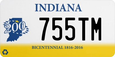 IN license plate 755TM