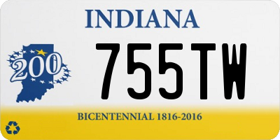 IN license plate 755TW