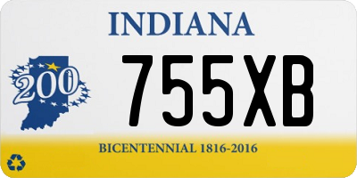 IN license plate 755XB