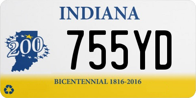 IN license plate 755YD