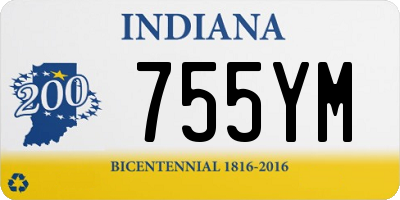 IN license plate 755YM