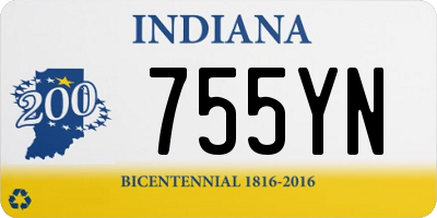 IN license plate 755YN