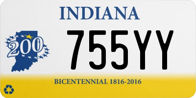 IN license plate 755YY