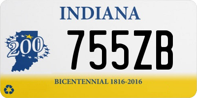 IN license plate 755ZB