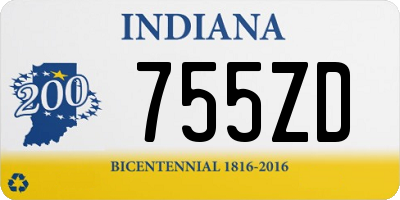 IN license plate 755ZD