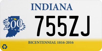 IN license plate 755ZJ