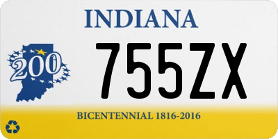 IN license plate 755ZX