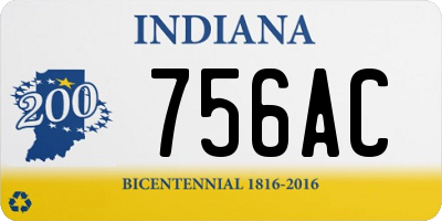 IN license plate 756AC