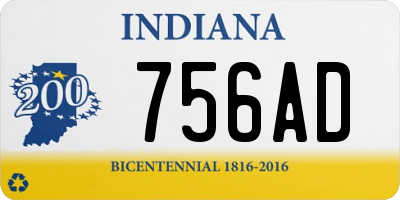 IN license plate 756AD