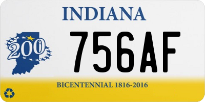 IN license plate 756AF