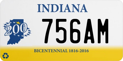 IN license plate 756AM