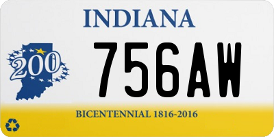 IN license plate 756AW