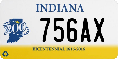IN license plate 756AX