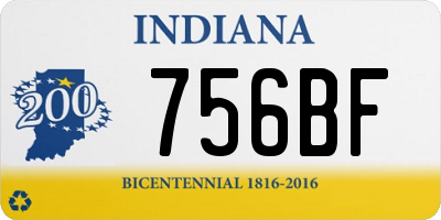 IN license plate 756BF