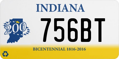 IN license plate 756BT