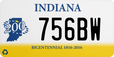 IN license plate 756BW