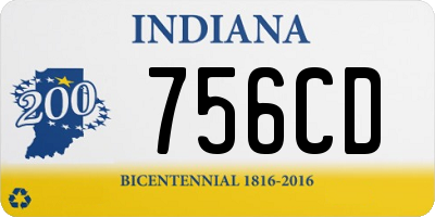 IN license plate 756CD