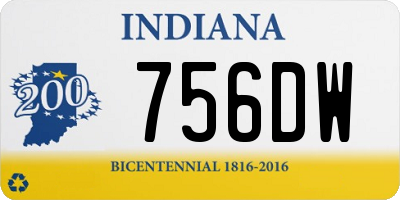 IN license plate 756DW