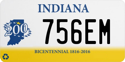 IN license plate 756EM