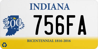 IN license plate 756FA