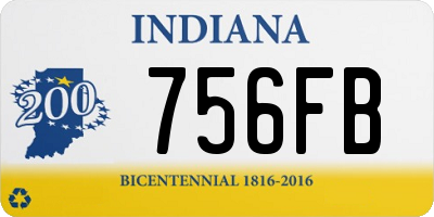 IN license plate 756FB