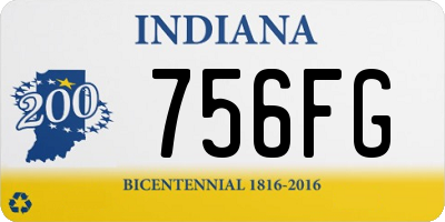 IN license plate 756FG