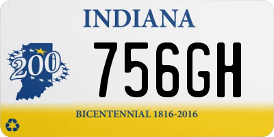 IN license plate 756GH