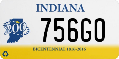 IN license plate 756GO